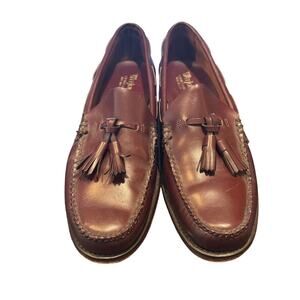 G.H. Bass Weejuns Made in USA Brown Leather Size 9 Tassel Loafers Wilton, Maine